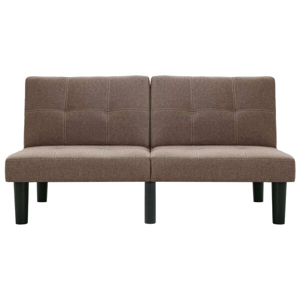 vidaXL Dvivietė sofa, rudos spalvos, audinys