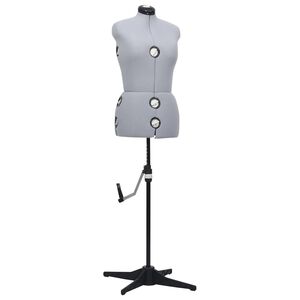 vidaXL Reguliuojamas manekenas, pilkas, moteri&scaron;kas, M/40-46 dydžio