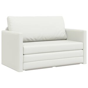 vidaXL Sofa lova 110cm Balta Dirbtinė Oda