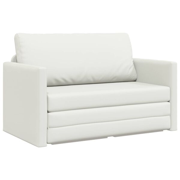 vidaXL Sofa lova 110cm Balta Dirbtinė Oda
