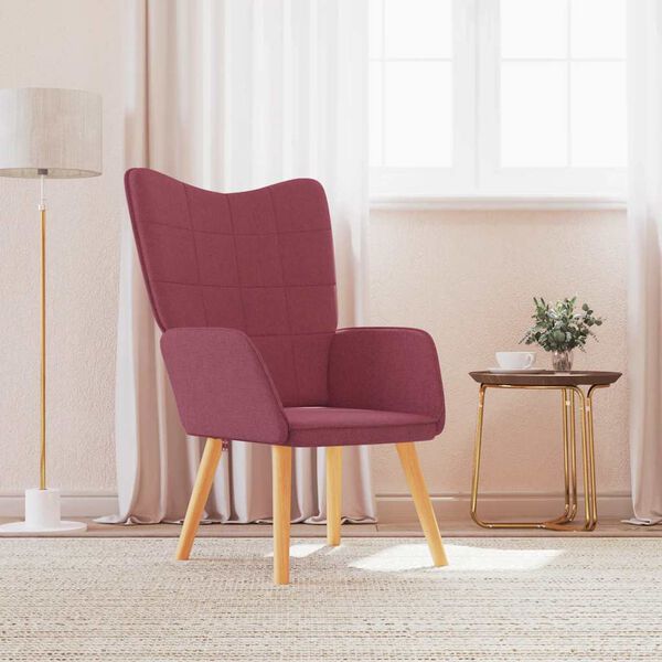 vidaXL Poilsio kėdė, raudonojo vyno spalvos, audinys