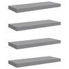 vidaXL Pakabinamos lentynos, 4vnt., pilkos, 60x23,5x3,8cm, MDF