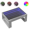 vidaXL Kavos staliukas su Infinity LED lemputėmis, pilkas, 70x53x30cm