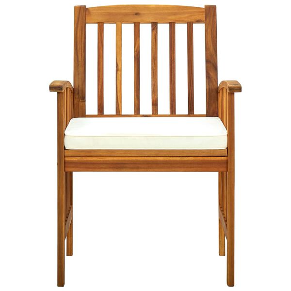 vidaXL Sodo valgomojo kėdės su pagalvėlėmis, 4vnt., akacijos masyvas