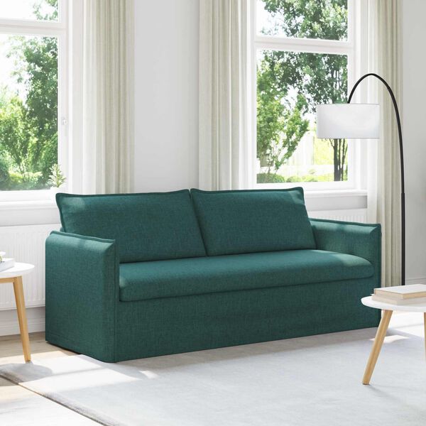 vidaXL Sofa Tamsiai žalia 196 x 82 x 85 cm audinys