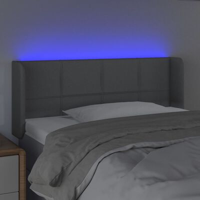 vidaXL Galvūgalis su LED, šviesiai pilkas, 93x16x78/88cm, audinys