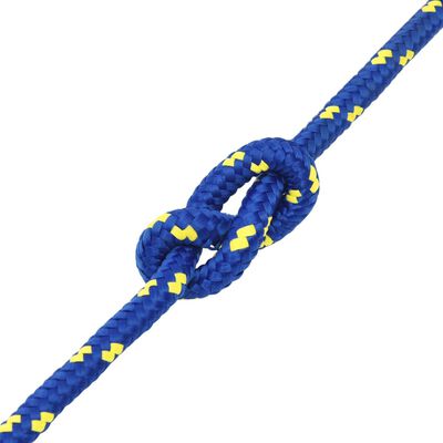vidaXL Valties virvė, mėlynos spalvos, 12mm, 100m, polipropilenas