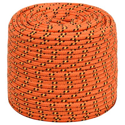 vidaXL Valties virvė, oranžinės spalvos, 10mm, 250m, polipropilenas