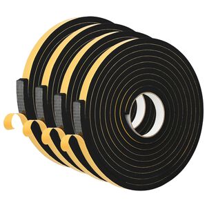 vidaXL Savigautinė putų juosta 4 vnt. Juoda 20mm x 5m CR putplastis