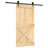 vidaXL Slankios durys Natūrali ir juoda 100 x 210 cm