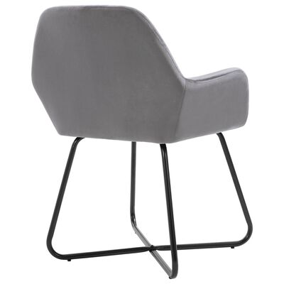 vidaXL Valgomojo kėdės, 4vnt., pilkos spalvos, aksomas