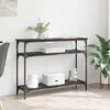 vidaXL Konsolinis stalas su lentyna Juodas ąžuolas 100 x 29 x 75 cm
