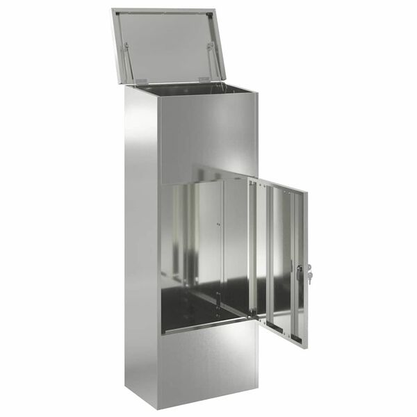 vidaXL Siuntų dėžutė Juoda 44,5 x 29 x 110,5 cm Galvanizuotas plienas