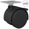 vidaXL Ratukas 12 pcs Juoda 39,5 x 39,5 x 37,8 mm