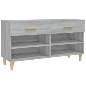 vidaXL Spintelė batams, pilka ąžuolo, 102x35x55cm, apdirbta mediena