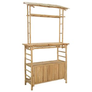 vidaXL Lauko baro stalas Natūrali 110 x 50 x 210 cm Bambukas
