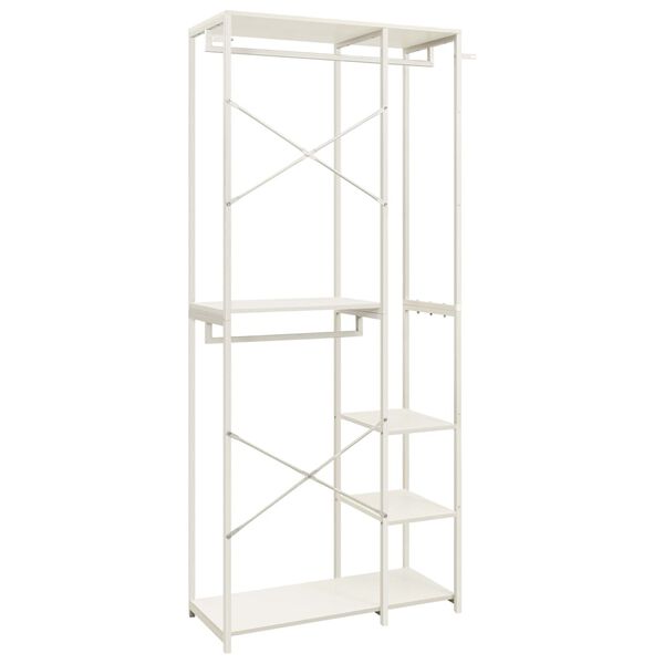 vidaXL Drabužių spinta, baltos spalvos, 90x40x213cm, metalas ir MDP