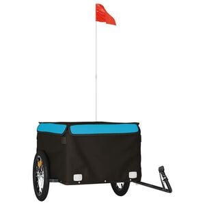 vidaXL Dviračio priekaba, juodos ir mėlynos spalvos, 45kg, geležis