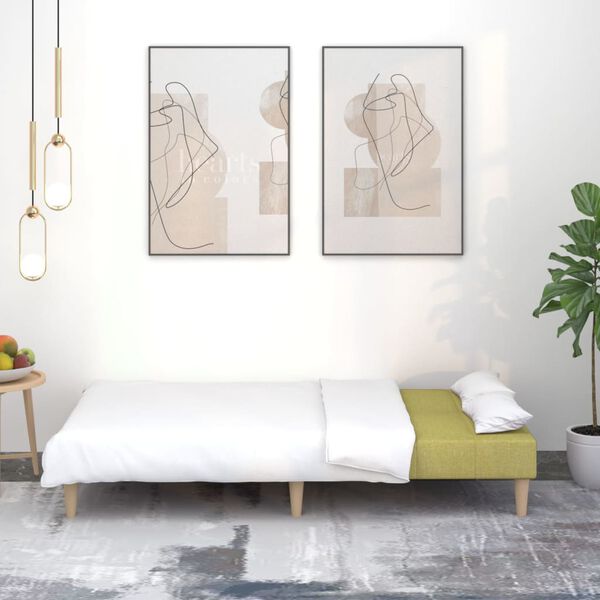 vidaXL Dvivietė sofa-lova, žalios spalvos, audinys