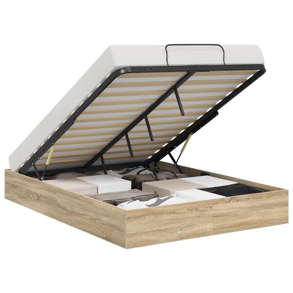 vidaXL Otomano lovos rėmas Sonoma ąžuolas 203 x 120 x 25 cm