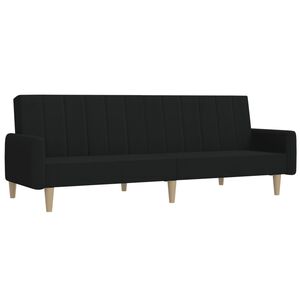 vidaXL Dvivietė sofa-lova, juodos spalvos, audinys
