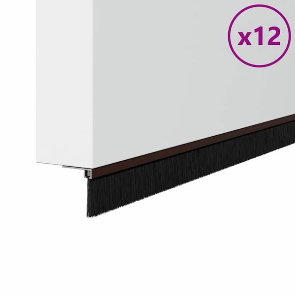 vidaXL Sukabinamų durų &scaron;epetėlių sandarikliai 12 pcs Ruda 100 cm