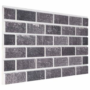 vidaXL Sienų plok&scaron;tės 10 pcs Juoda ir pilka 100 x 50 cm EPS putos