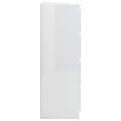 vidaXL Šoninė spintelė, baltos spalvos, 60x35x98,5 cm, mediena, blizgi