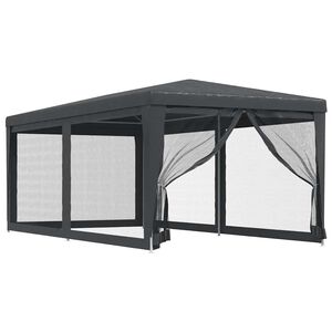 vidaXL Proginė palapinė su 6 sienomis, antracito, 3x6m, HDPE