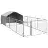vidaXL Lauko voljeras &scaron;unims su aptvaru, 6x2x1,5m, plienas