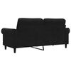 vidaXL Dvivietė sofa, juodos spalvos, 140cm, aksomas