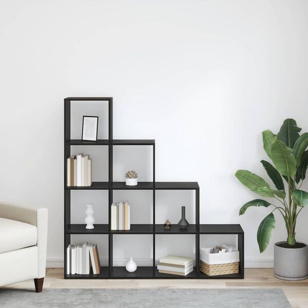 vidaXL Kambario daliklio knygų lentyna Juodas ąžuolas