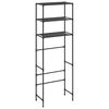 vidaXL Lentyna virš klozeto, 3 lentynos, juoda, 53x28x169cm