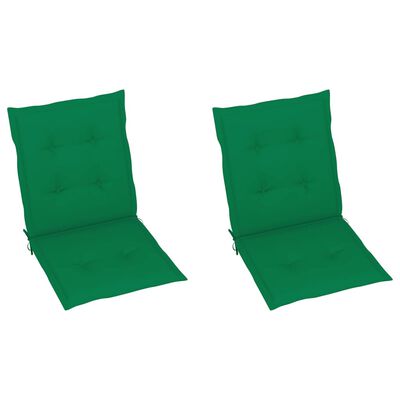 vidaXL Sodo kėdės pagalvėlės, 2vnt., žalios spalvos, 100x50x3cm
