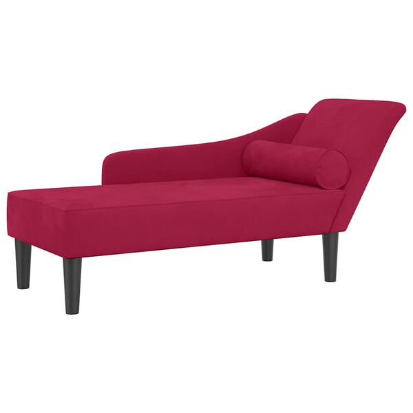 vidaXL Poilsio sofa su pagalvėlėmis, raudonojo vyno spalvos, aksomas