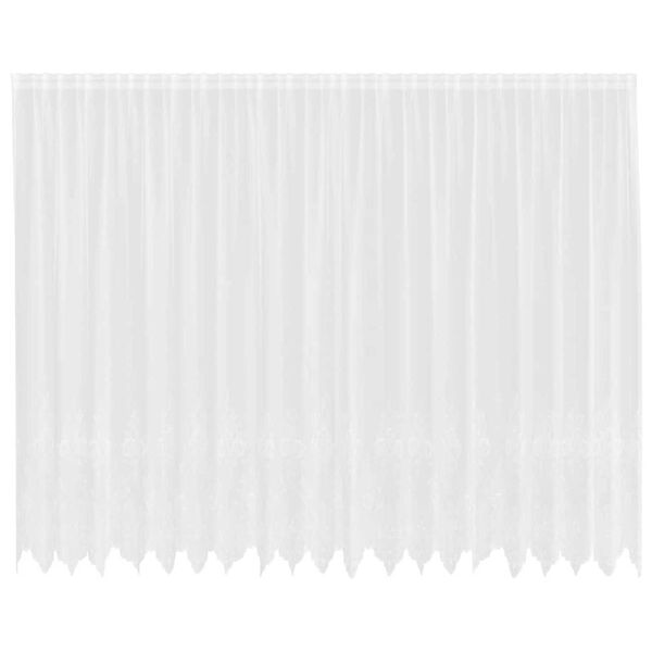 vidaXL Nėrinių Užuolaida Gėlių Balta 220 x 500 cm Poliesteris