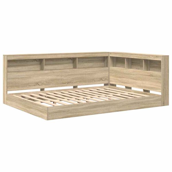 vidaXL Knygų spinta lova Sonoma ąžuolas 160 x 200 cm Apdirbta mediena