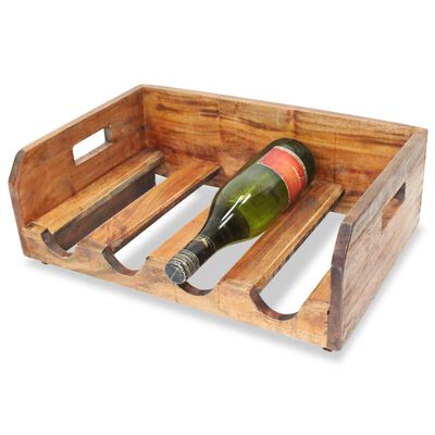 vidaXL Vyno butelių laikikliai, 4vnt., 16 butelių, perdirbta mediena