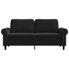 vidaXL Dvivietė sofa, juodos spalvos, 140cm, aksomas
