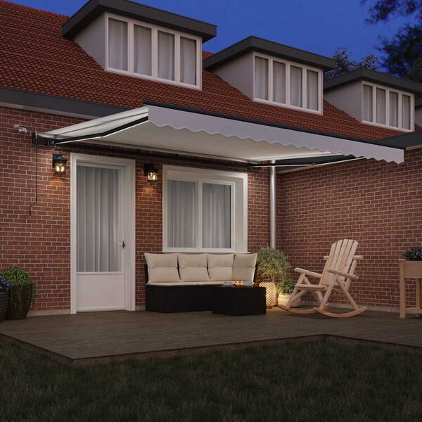 vidaXL Skėtis Audinys su Balta 400 &times; 300 cm Poliesteris