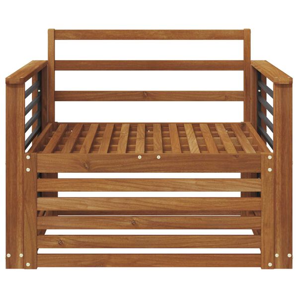 vidaXL 2 Vienetas Sofa su porankiais Kietos akacijos mediena Natūrali