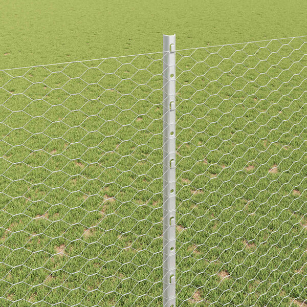 vidaXL Tvora su stulpais Sidabro 1,6 x 10 m Plienas