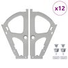 vidaXL Flip stalčiaus vyrys 12 vnt. Sidabro 235 x 155 x 30 mm Geležis