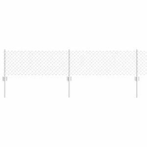 vidaXL Tvora su stulpais Sidabro 0,4 x 10 m Plienas