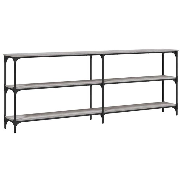 vidaXL Konsolinis staliukas, pilkas ąžuolo, 200x29x75cm, mediena