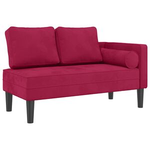 vidaXL Poilsio sofa su pagalvėlėmis, raudonojo vyno spalvos, aksomas