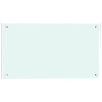 vidaXL Virtuvės sienelė, baltos spalvos, 70x40cm, grūdintas stiklas