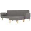 vidaXL Dvivietė sofa-lova su pakoja ir pagalvėmis, pilka, audinys