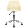 vidaXL Pasukamos valgomojo kėdės, 4vnt., kreminės, dirbtinė oda