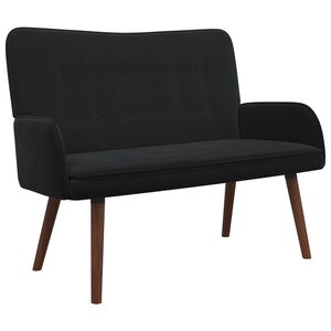 vidaXL Dvita&scaron;kė sofa Juoda 115 x 61 x 87 cm Aksomas